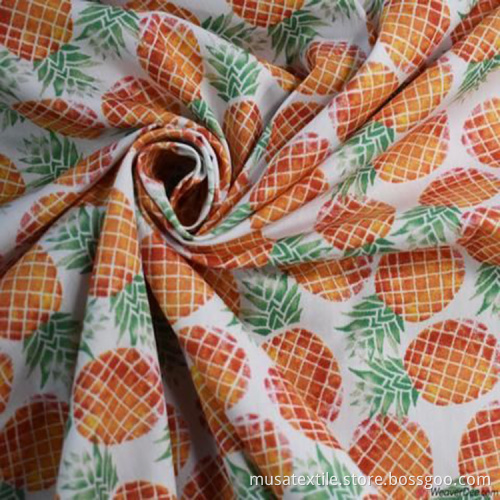 Pineapple Pattern Design Cotton Poplin Woven Fabric